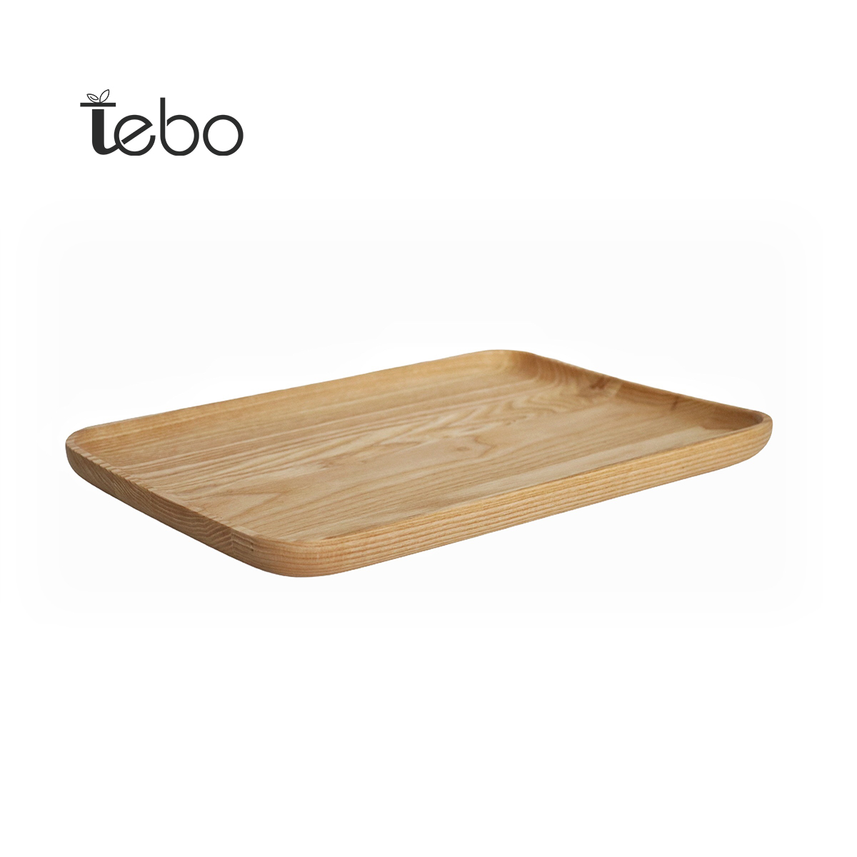 Dĩa gỗ chữ nhật lớn tebo w240 x l320 x h20 mm 580gr