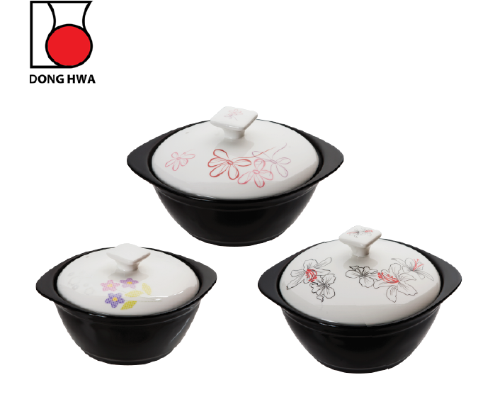 Nồi Đất Nắp Sứ Hoa Văn Dong Hwa Dòng CS005 Dung Tích 1185ml