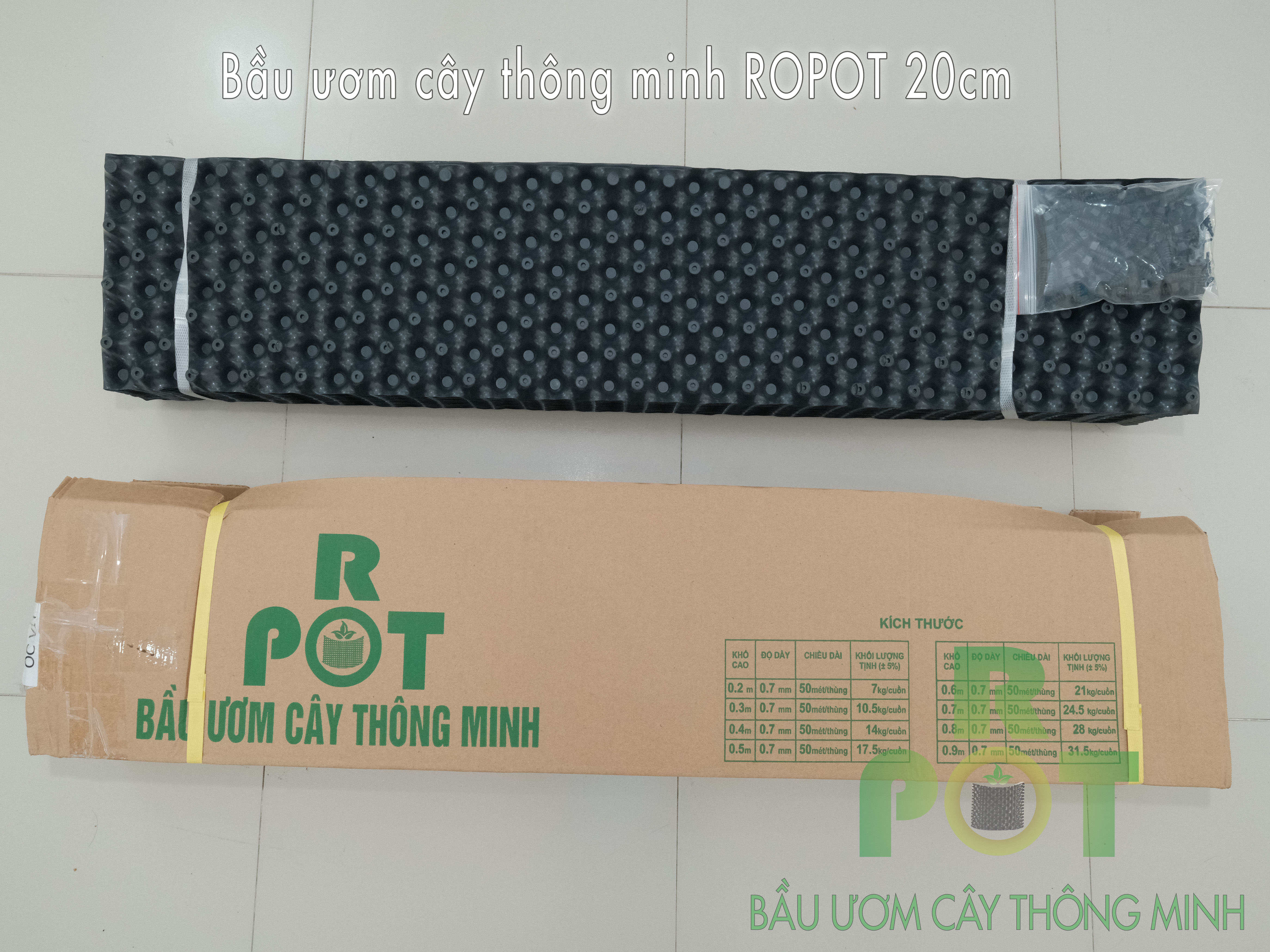 Bầu ươm cây thông minh ropot 20cm x 5m - dày 0.7mm