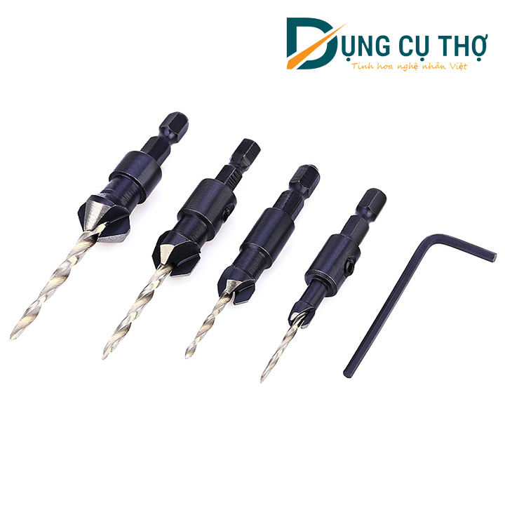 Bộ 4 mũi khoan 2 tầng âm đầu vít chuôi lục giác
