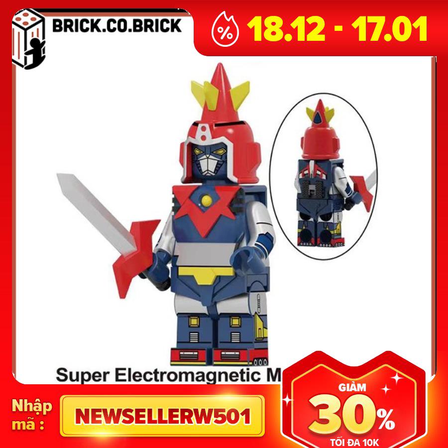 Minifigure và siêu robot super electromagnetic man polugis v - đồ chơi lắp ráp - mô hình sáng tạo - kf1281
