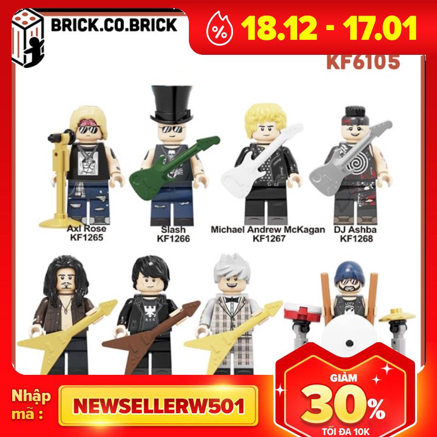 KF6105 - Đồ Chơi Lắp Ráp Minifigure Mô Hình Sáng Tạo  Và Minifigure Nhân Vật  Nhóm Nhạc Rock Guns N Roses.
