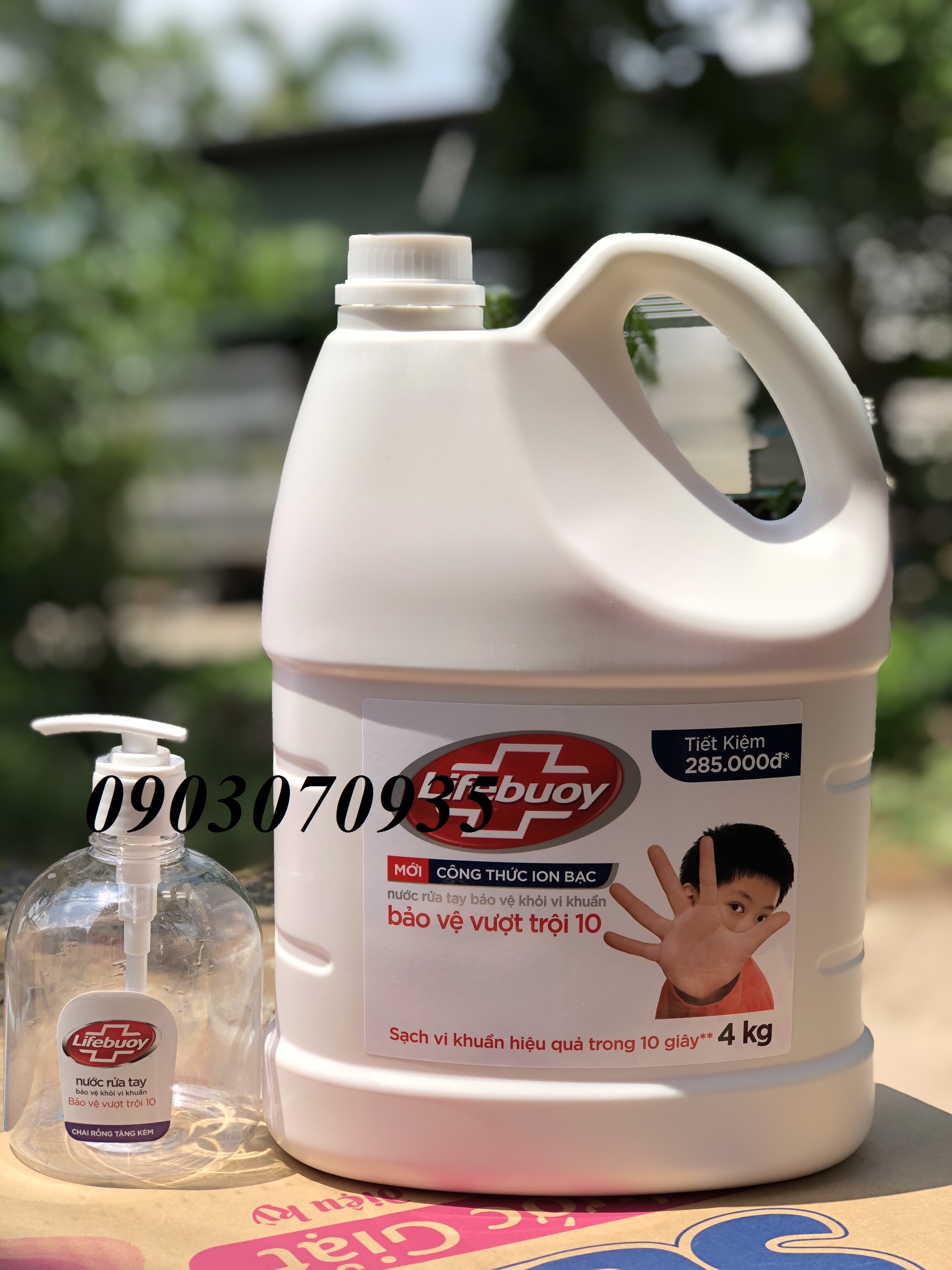 Nước rửa tay Lifebuoy CAN 4kg bảo vệ vượt trội Tặng chai 120g