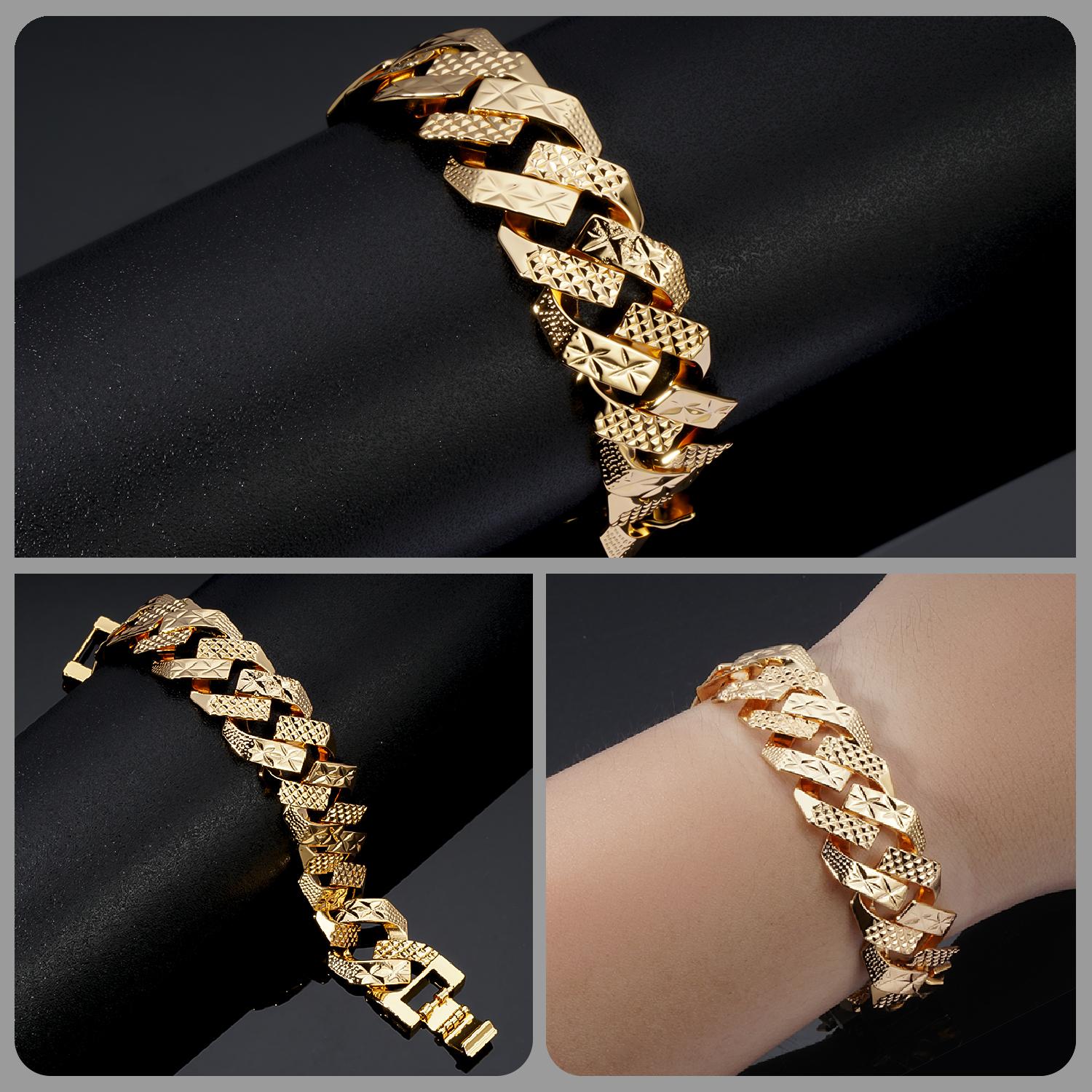Lắc tay nam mạ vàng 18K cao cấp JK Silver thiết kế tinh xảo cao cấp giá rẻ trang sức hottrendU.lacnam01