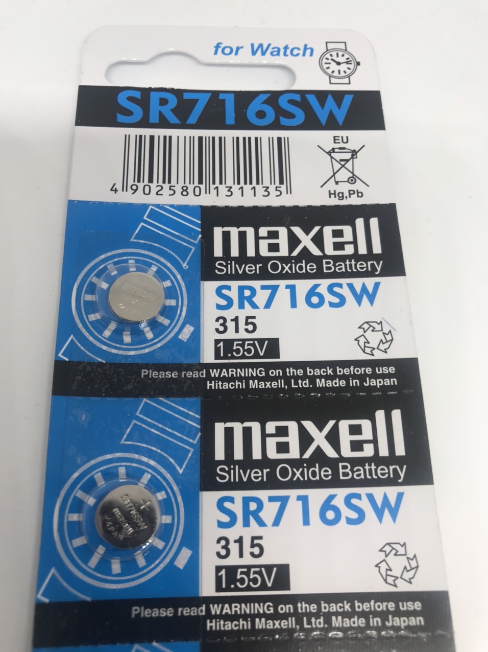 1 viên - pin đồng hồ đeo tay SR716SW 315 1.55V - Maxell Nhật