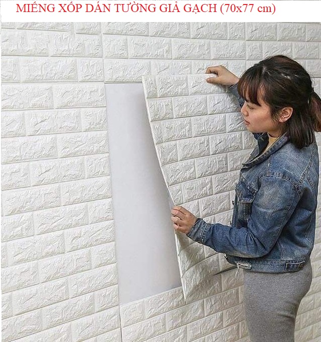 (SIÊU CHẮC - SIÊU DÍNH) COMBO 5 MIẾNG XỐP DÁN TƯỜNG 3D GIẢ GẠCH LOẠI DÀY KHỔ 70*77CM CHỐNG THẤM NƯỚC, DÁN TRÊN MỌI BỀ MẶT PHẲNG