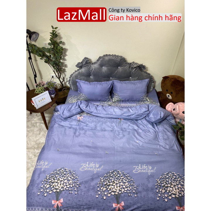 Vỏ chăn lồng ruột 2mx2m2 có khóa kéo,vải cotton poly hàn,mẫu hoa baby Sunzin  Kho chăn ga gối, ga giường, drap giường