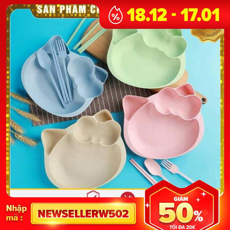 Bát ăn dặm lúa mạch chia ngăn nhiều kiểu dáng cho bé