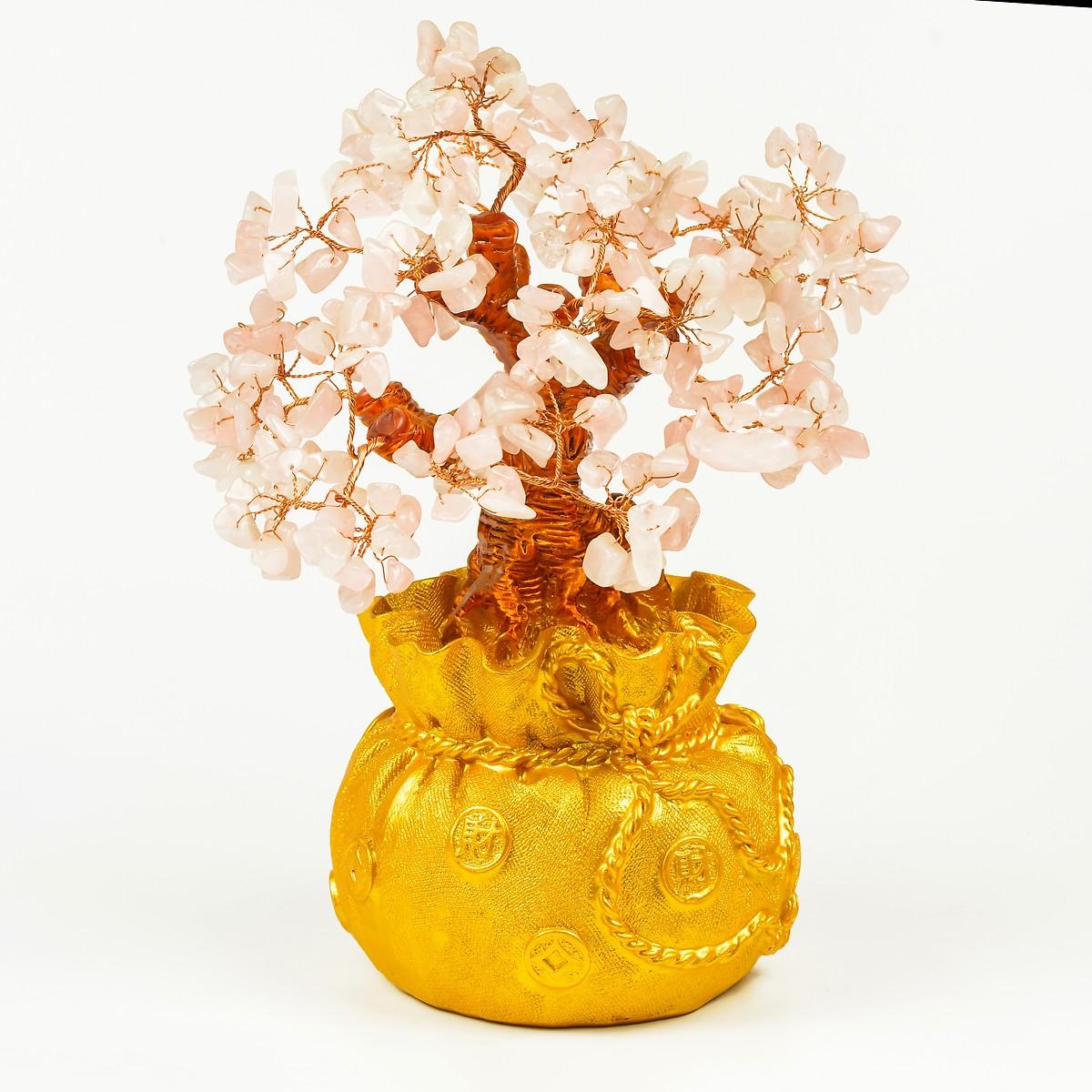 [FreeshipMAX] Cây Tài Lộc đá Thạch Anh Hồng tự nhiên (Hình Túi Tiền)