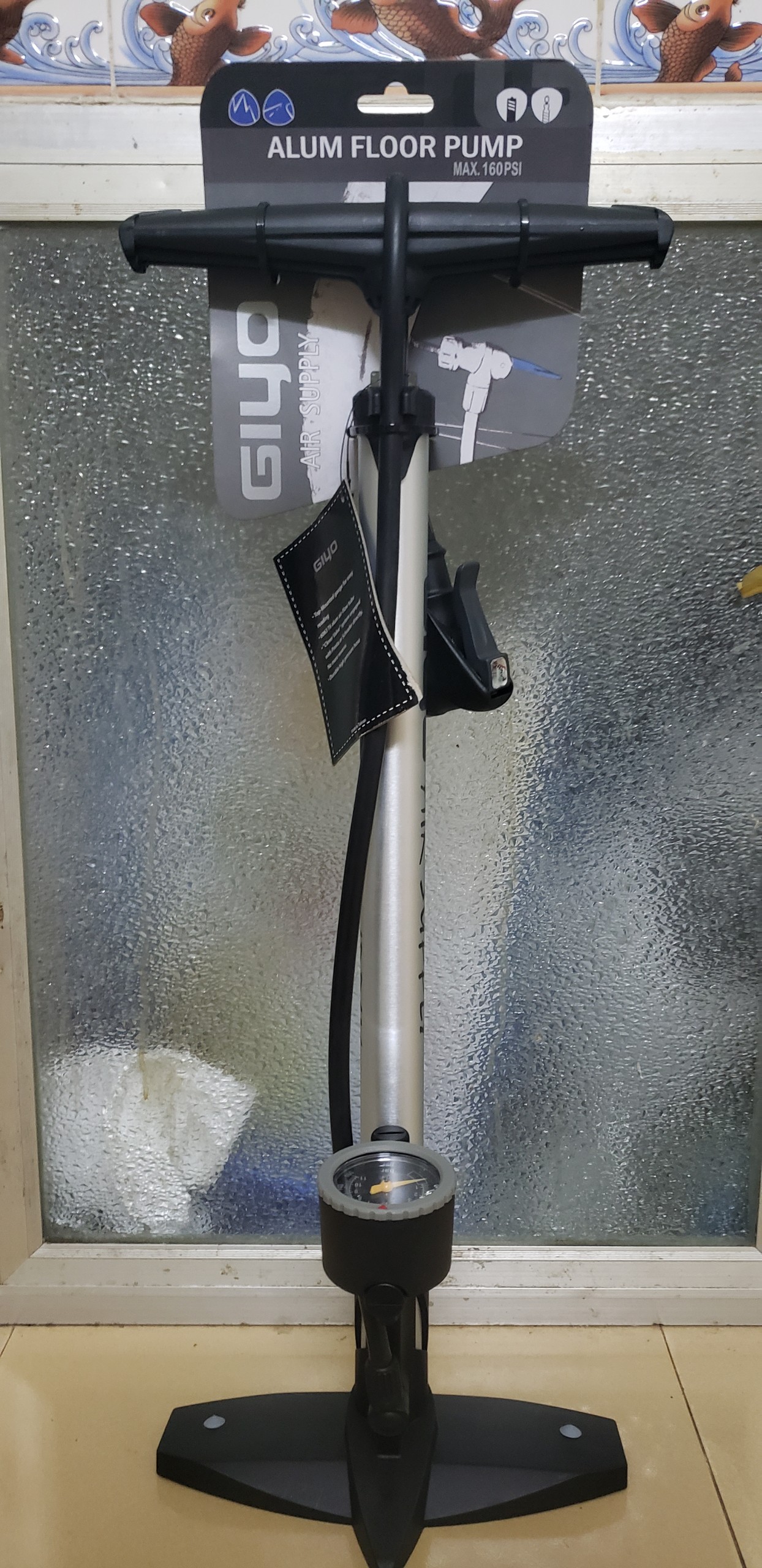 Bơm xe đạp, bơm xe gắn máy Áp suất 160Psi/11 kg Giyo GF-38P thân thép