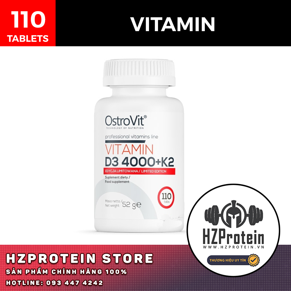 HCMThực Phẩm Bổ Sung Ostrovit Vitamin D3 4000 + K2 110 Viên