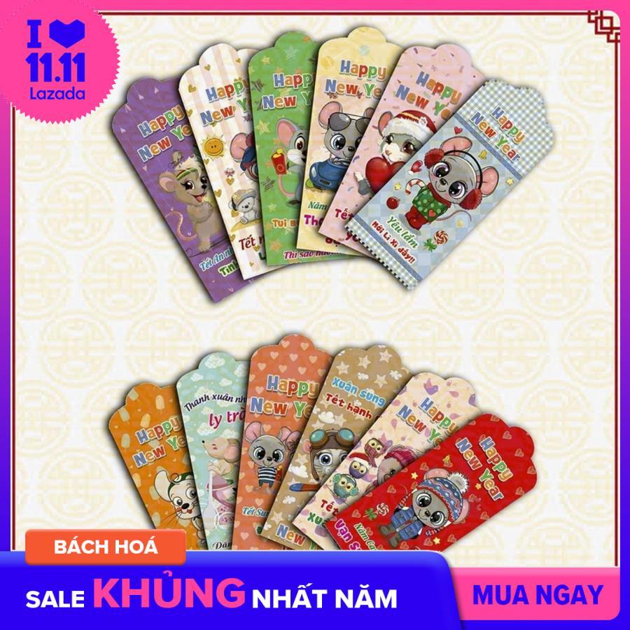 Combo 500 bao lì xì tết canh tý 2020, giao đủ mẫu, mẫu chuột ngộ nghĩnh, dễ thương - bì lì xì