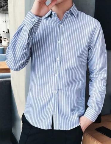[HCM]Áo sơ mi nam sọc xanh biển dài tay đẹp
