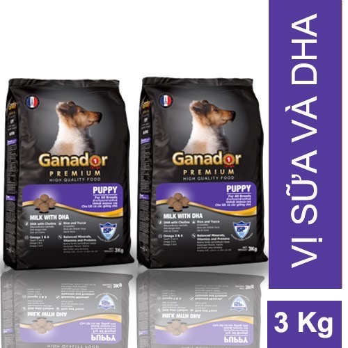 Thức ăn cho chó con vị sữa & dha ganador puppy milk with dha 2 gói