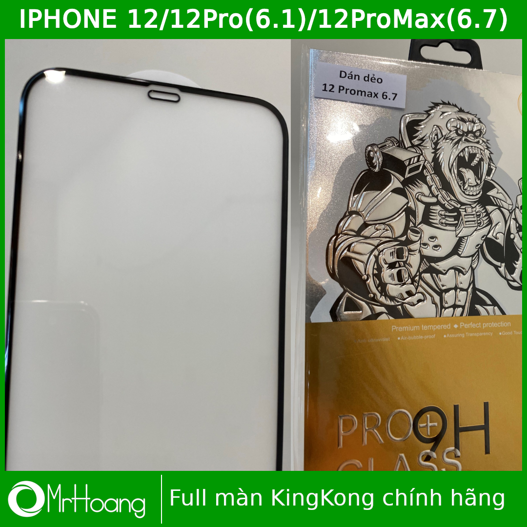 Combo 2 Kính cường lực Iphone 12, 12Pro, 12Promax full màn Dẻo KingKong (Miếng Dán màn hình Cường Lực Iphone 12, 12 Pro, 12 Promax)