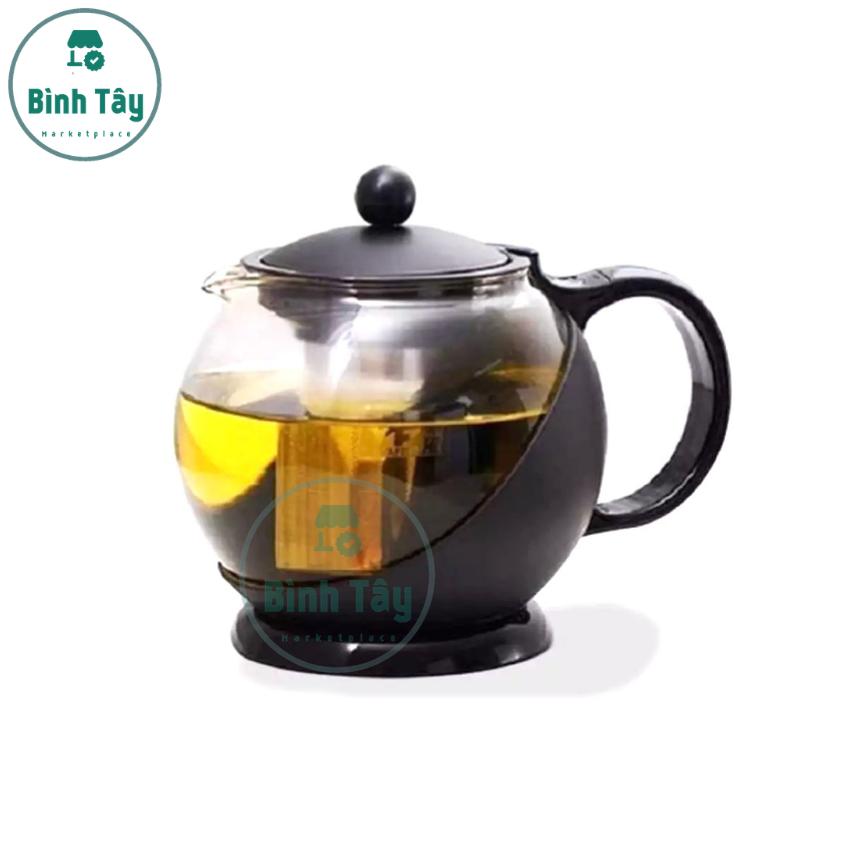 [HCM]BÌNH TRÀ THUỶ TINH CÓ LÕI LỌC bằng INOX dung tích 1250ML BT-T001