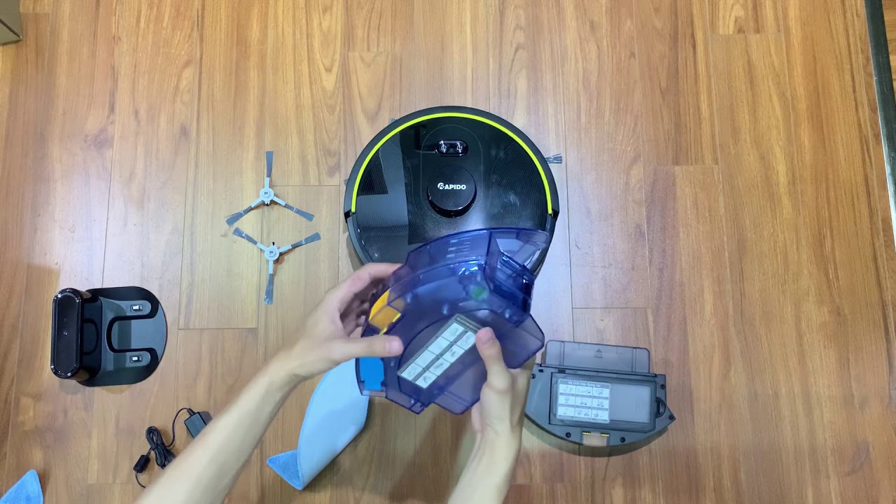 Robot hút bụi và lau nhà rapido rr8 bảo hành 1 năm, điều khiển tiếng việt, cảm ứng rada thiết lập bản đồ nhanh, lực hút mạnh 2500pa, tia uv diệt khuẩn đặc biệt, tránh va chạm, cảm biến độ cao