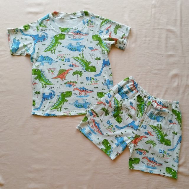 Bộ cotton khủng long cho bé gái/bé trai từ 6-48 tháng - Ảnh thật shop chụp
