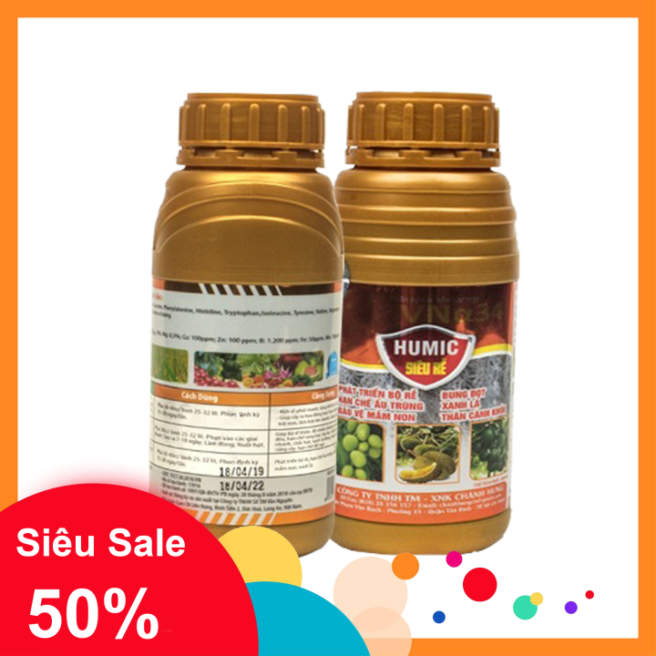 [HCM]Phân bón HUMIC KÍCH RỄ SIÊU RỄ  - Phân bón lá Chai 500ml đậm đặc -  Kích rễ cực mạnh giải độc bật mầm siêu tốc tốt nhanh xanh lá cứng cây chống rụng hoa trái hạt non - Sử dụng cho rau cây ăn trái hoa lan hoa hồng kiểng