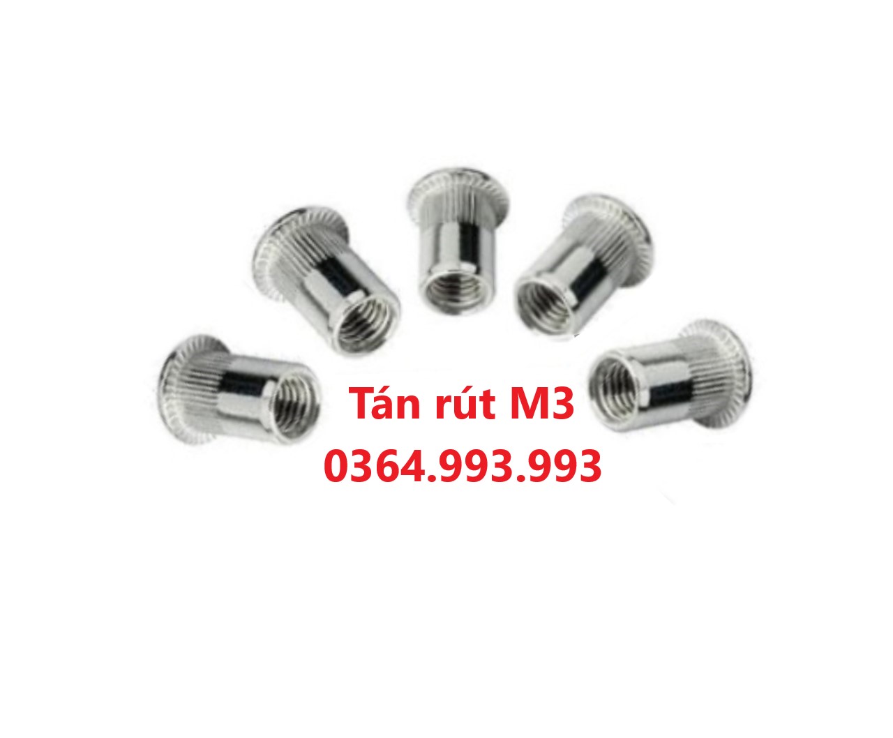 Gói 100 cái Tán rút M3/ Ecu rút M3/ Đinh tán rút M3. Chất liệu: Mạ kẽm