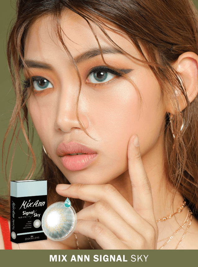 Mix Ann Signal Sky - Lens mắt cận thị 1 tháng giá tốt, chất lượng và an toàn, nhiều độ cận - Kính áp tròng nội địa Hàn đầu tiên tại Việt Nam