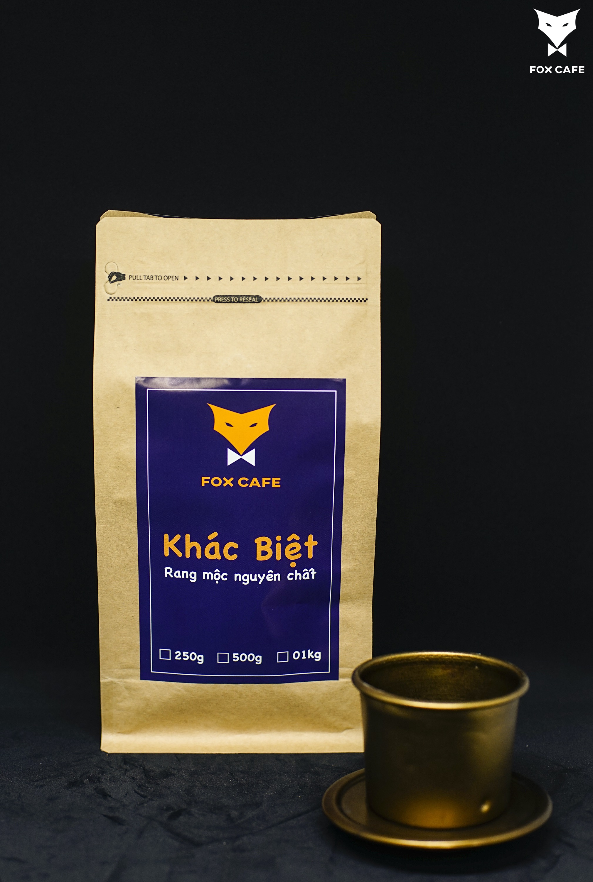 Cafe nguyên chất arabica nguyên hạt - fox cafe - khác biệt 500g