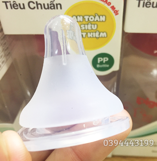 Núm ty Silicone Thay Thế Bình Pigeon, Tôm hoặc Bình Sữa Cổ Rộng / Hẹp Made in ThaiLan | QV02