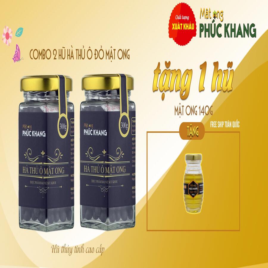 *Mật Ong Phúc Khang -Combo 2 Hũ Hà thủ ô đỏ mật ong rừng Phúc Khang ( 7 trong 1)- Giảm rụng tóc , kích thích mọc tóc , giảm tóc bạc sớm , giúp ăn ngon , ngủ ngon