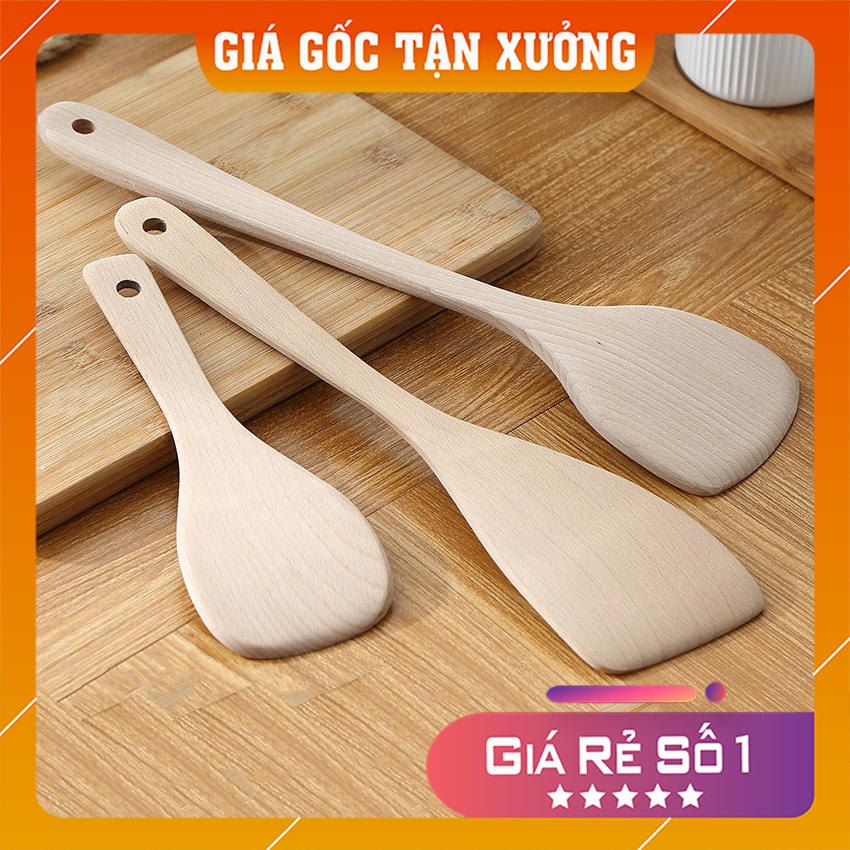 Sạn (xẻng) nấu ăn bằng gỗ tự nhiên 100% - Không tẩm hóa chất An toàn cho người sử dụng Hàng Việt Nam chất lượng cao