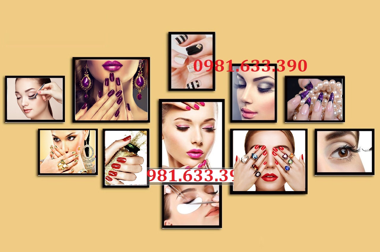 Bộ 11 tranh fomex: tranh nails, nối mi