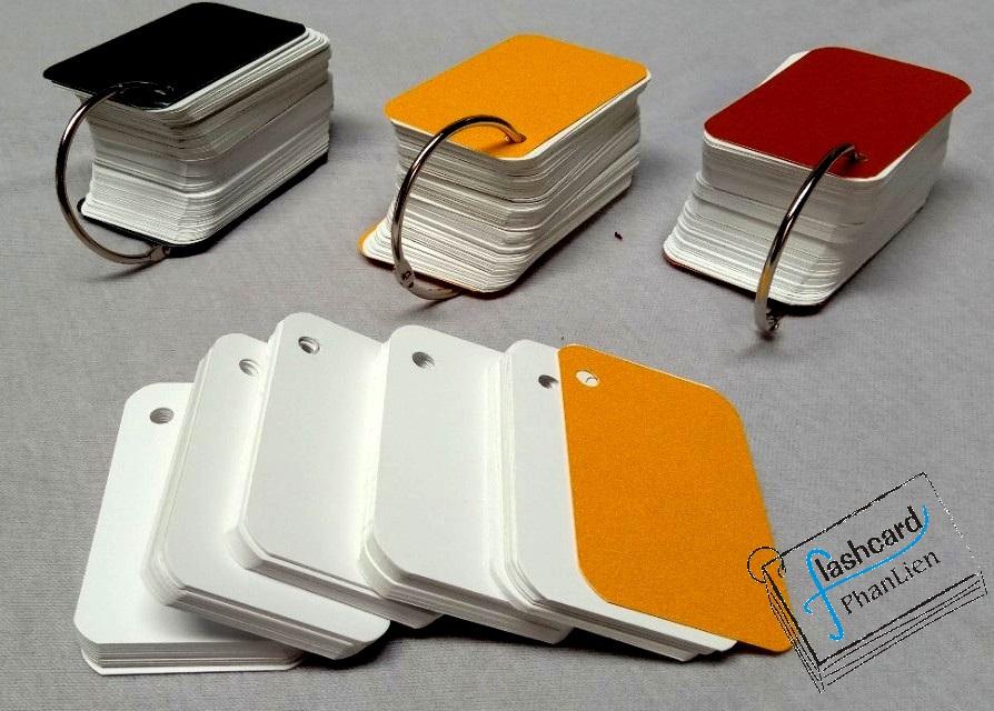 [HCM]1000 thẻ flashcard trắng bo góc tặng kèm 10 khoen - Flashcard Phan Liên