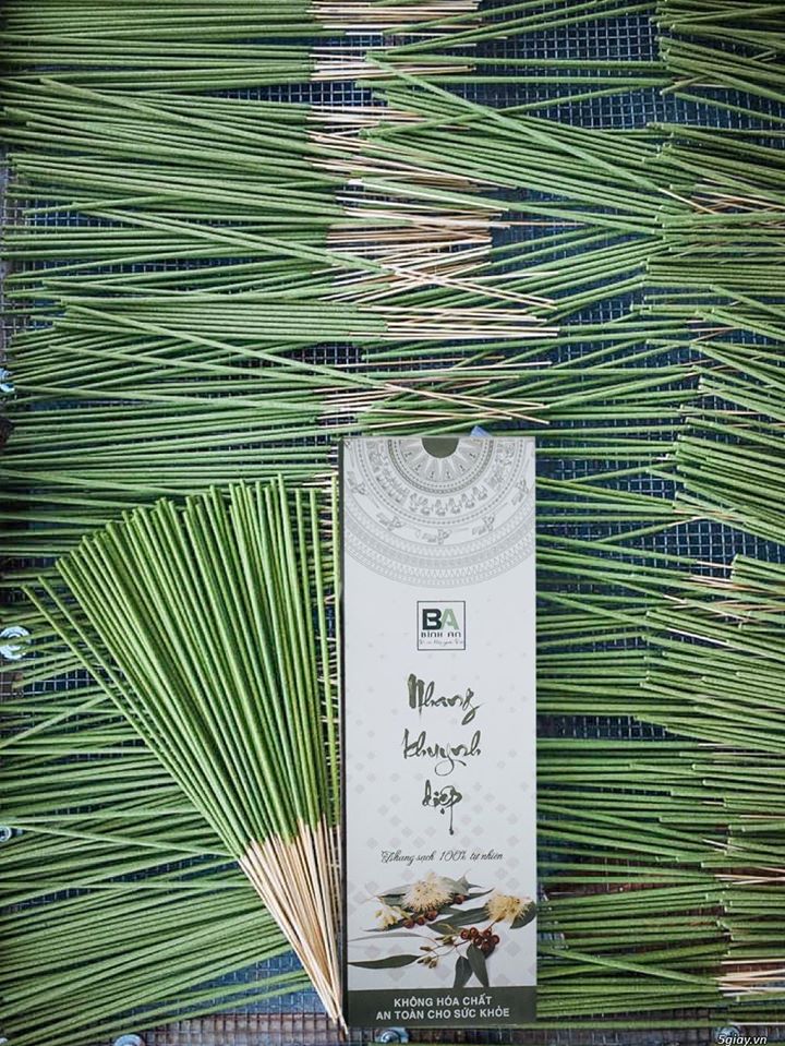 Nhang Khuynh Diệp Bình An Nhang Xanh Nhang Sạch Nhang Sạch 100% Tự nhiên Không hóa chất An toàn cho Sức khỏe dùng cho chung cư văn phòng phòng tập yoga An toàn cho bà bầu, trẻ em, người lớn tuổi Hộp 350g 200 cây dài 30cm