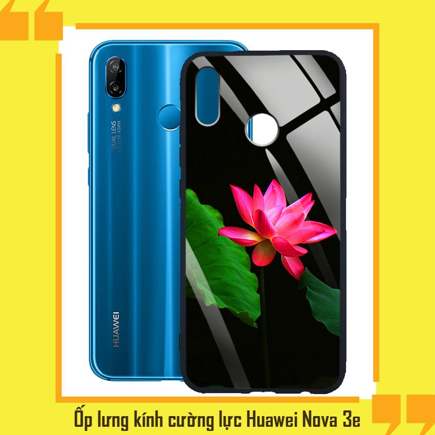 Ốp lưng kính cường lực huawei nova 3e - 03037 7819 lotus06