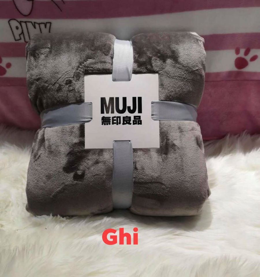 Chăn lông thỏ Muji xuất Nhật cao cấp, mền lông thỏ, ấm áp, mềm mại, phù hợp trẻ nhỏ