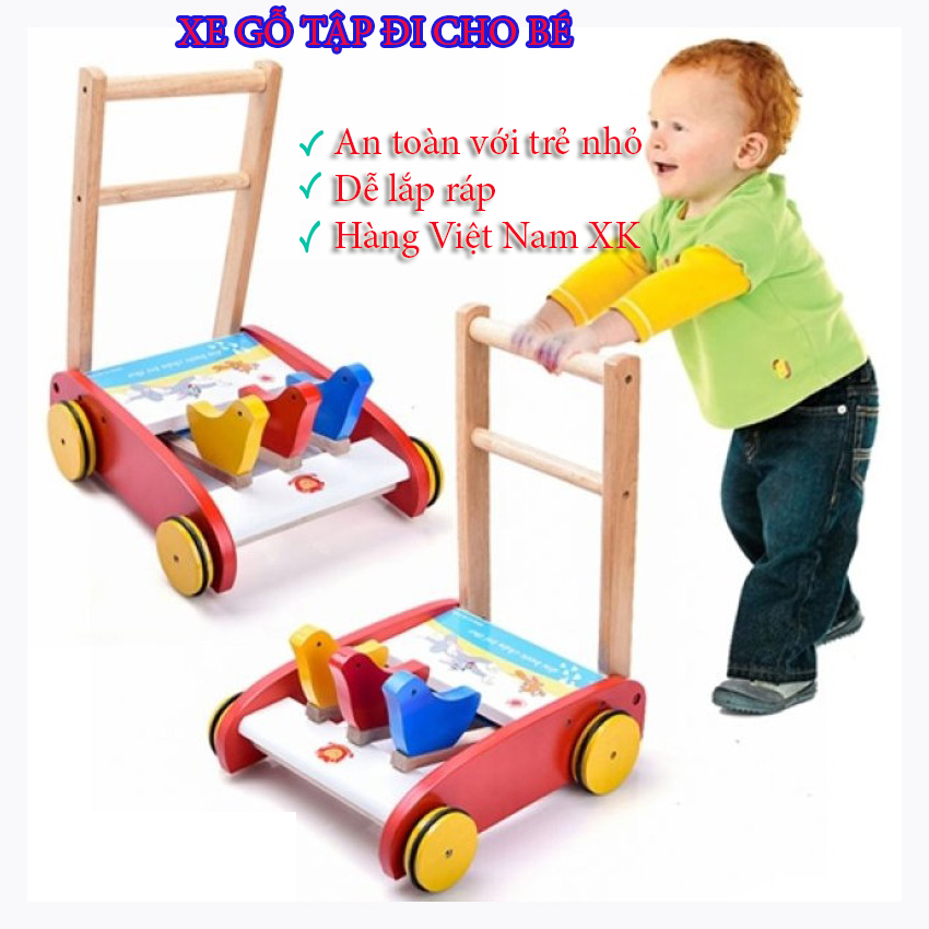 [HCM]XE ĐẨY TẬP ĐI CHO BÉ - XE TẬP ĐI BẰNG GỖ