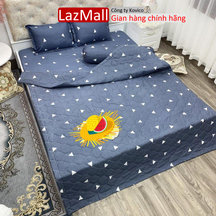 Chăn hè thu trần bông 3 lớp cotton poly 1m8x2m mẫu tam giác ghi Sunzin  Kho chăn ga gối, ga giường, drap giường