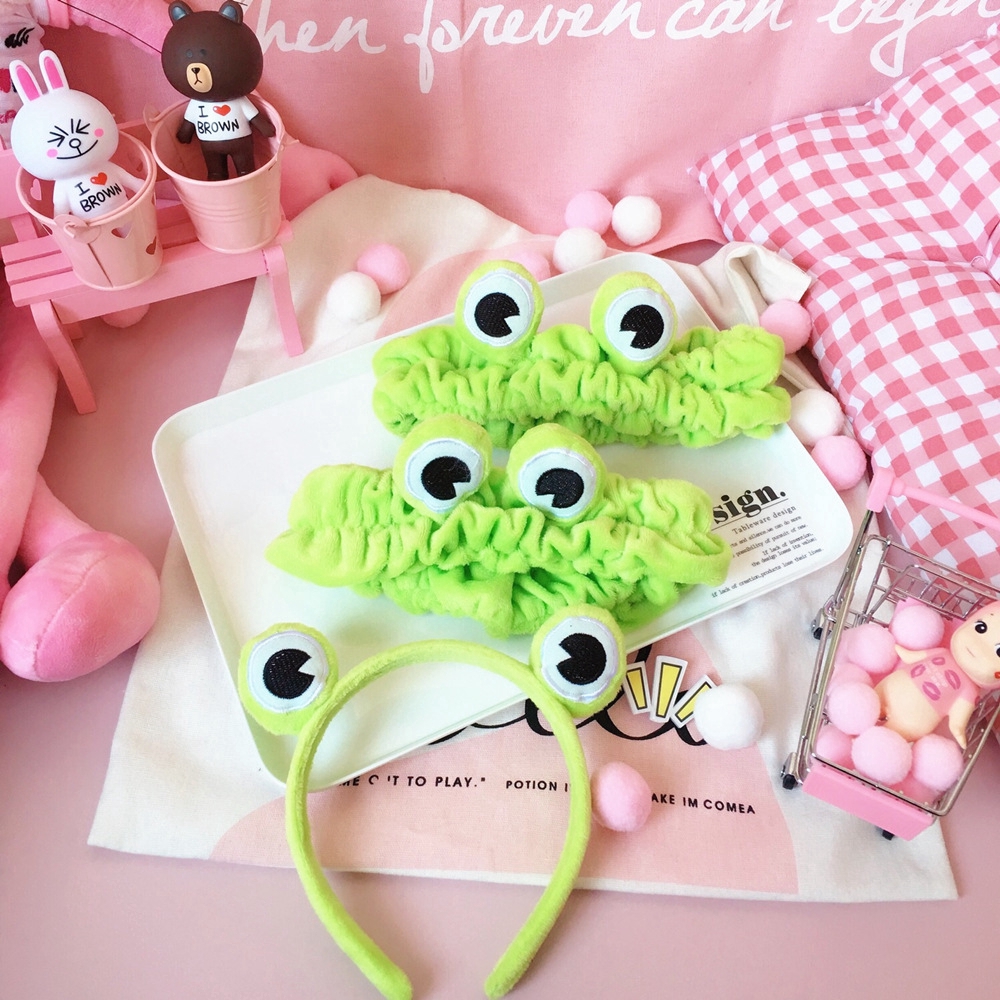 Băng đô rửa mặt hình ếch xanh dễ thương co dãn cực tốt BD199
