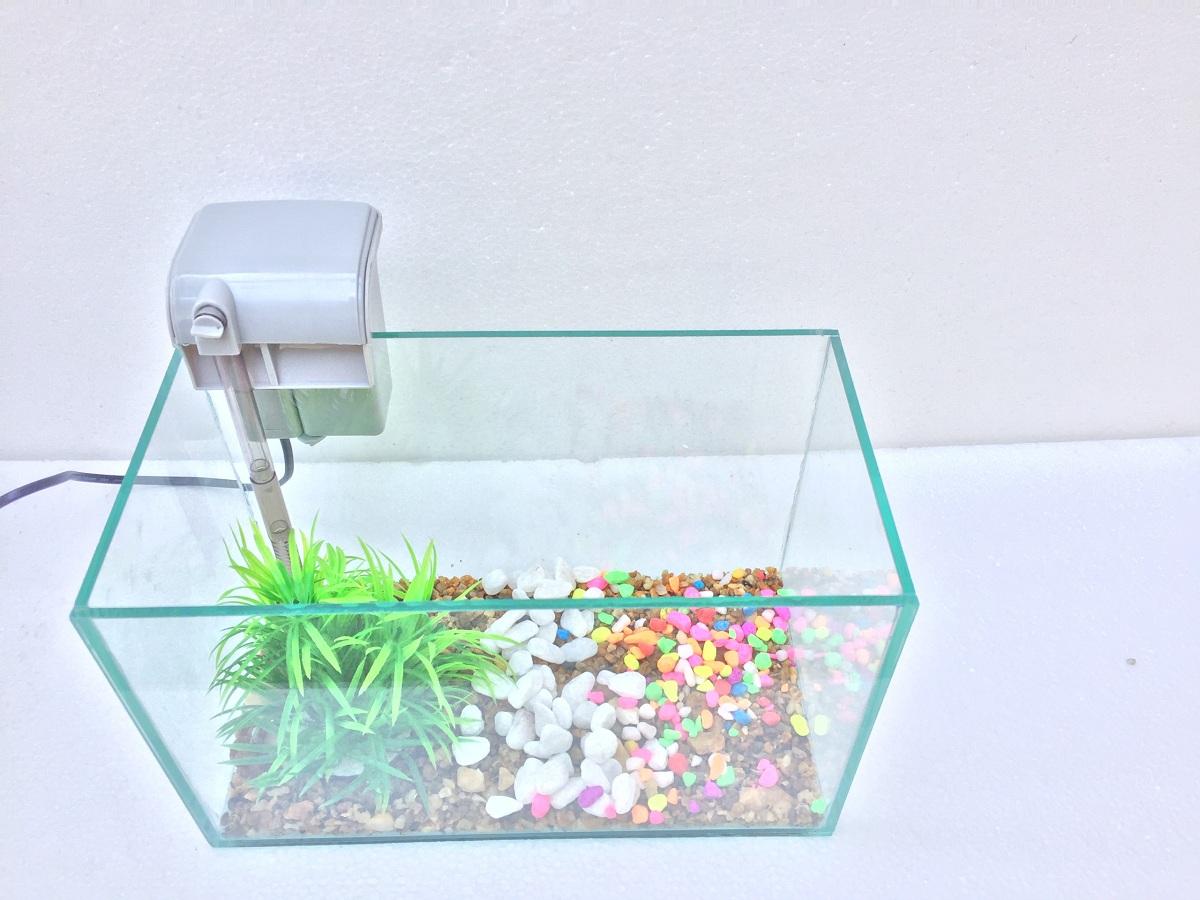 Bộ sản phẩm bể cá mini để bàn kèm lọc thác mini