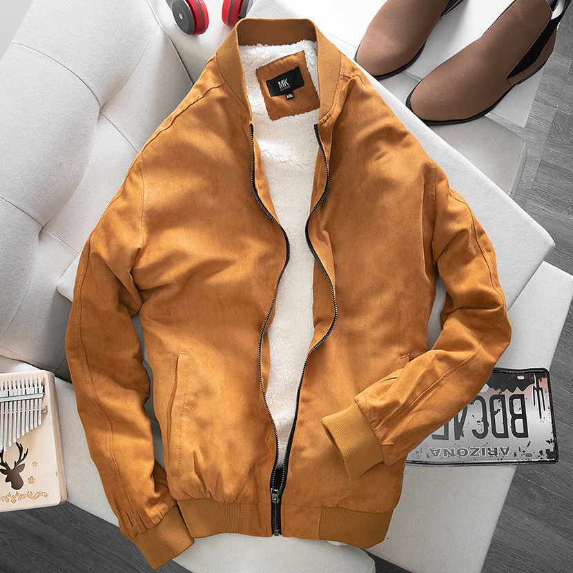 Áo Khoác Da Lộn, Lông Cừu Cao Cấp, bên trong là lót lông cừu cực ấm giúp giữ nhiệt tốt