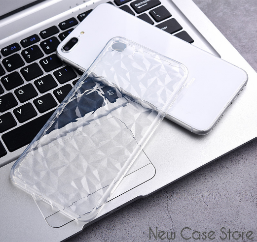 Ốp Lưng iPhone trong suốt - nhựa dẻo - vân kim cương cho iPhone 7 Plus / 8 Plus