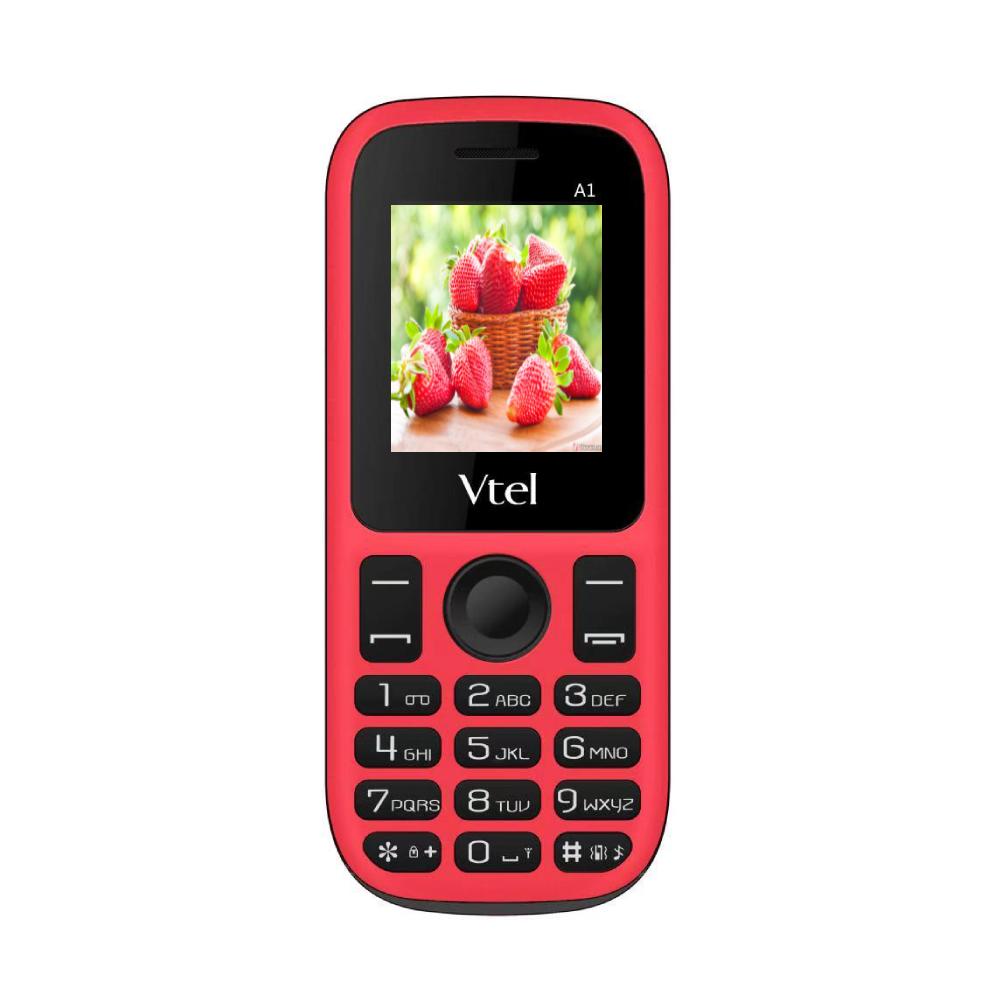 [HCM]Điện thoại di động GSM Vtel A1 (2 SIM Màu Đỏ) bàn phím ấn êm tay Giao diện đơn giản Có chức năng FM loa ngoài Pin bền Thiết kế thời trang Dễ sử dụng Vừa túi tiền 2 SIM 2 sóng - Bảo Hành 12 Tháng