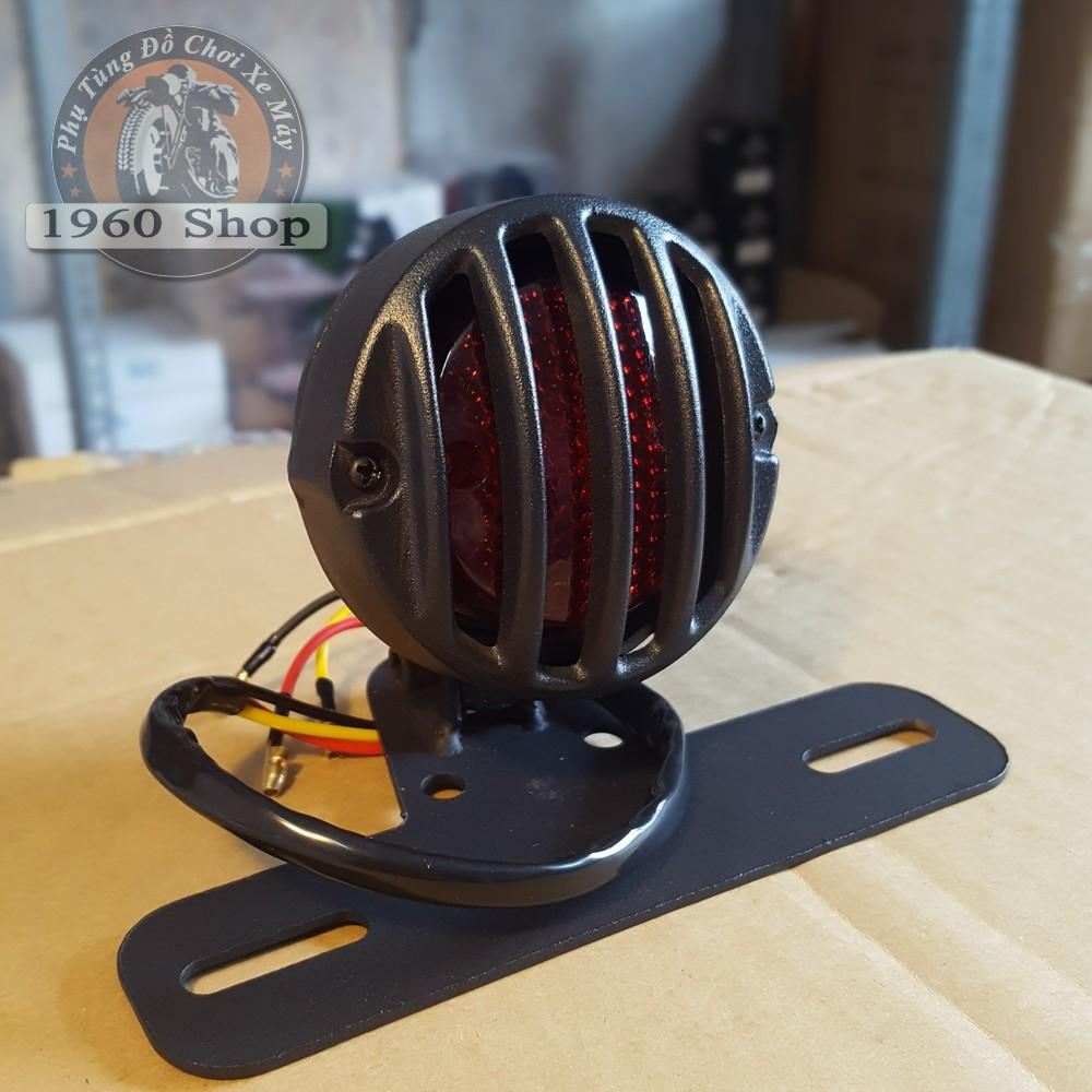 Đèn hậu độ classic cỡ trung có lưới bảo vệ, kèm pad bắt biển số Phù hợp độ Cafe Racer Tracker Win 67 Dream CUB và các loại xe máy
