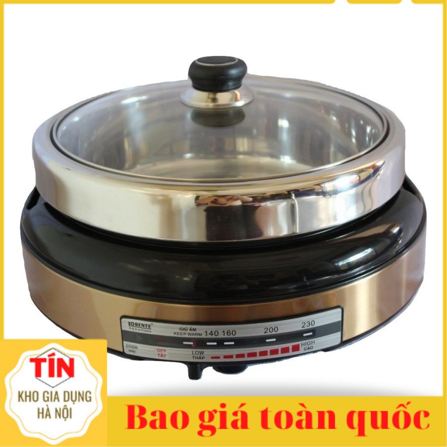 Nồi lẩu+ nướng điện đa năng 4 lít lorente lt-780 - hàng chính hãng