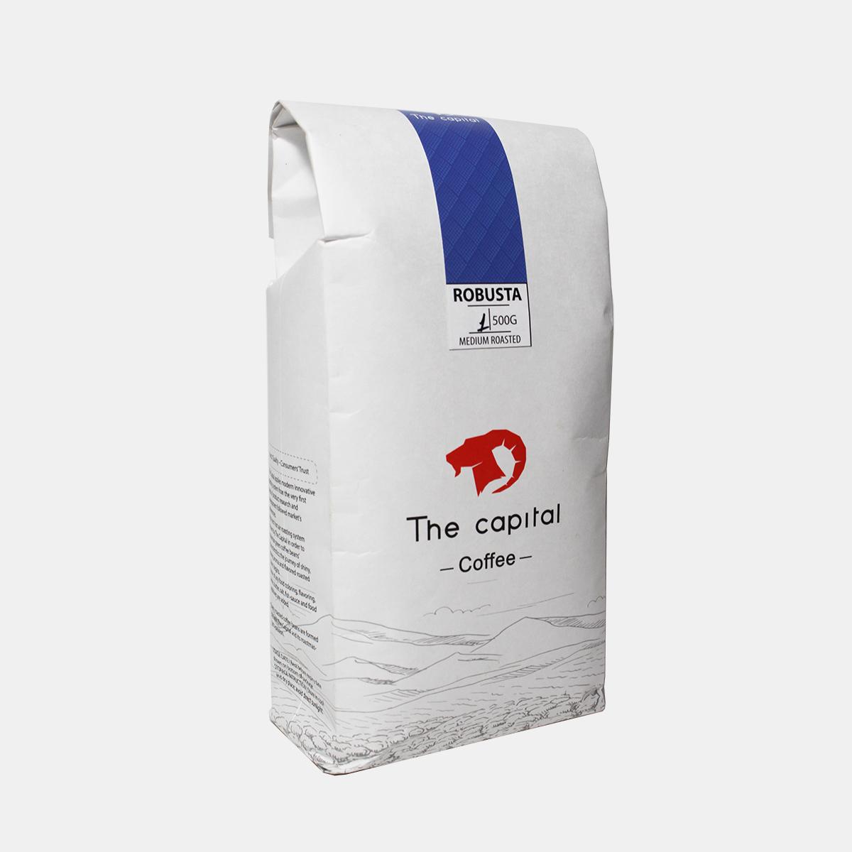 Cà Phê Robusta Thuần Khiết - THE CAPITAL-  Gói 500g - Rang Mộc Nguyên Chất - Café - Coffee - Bột