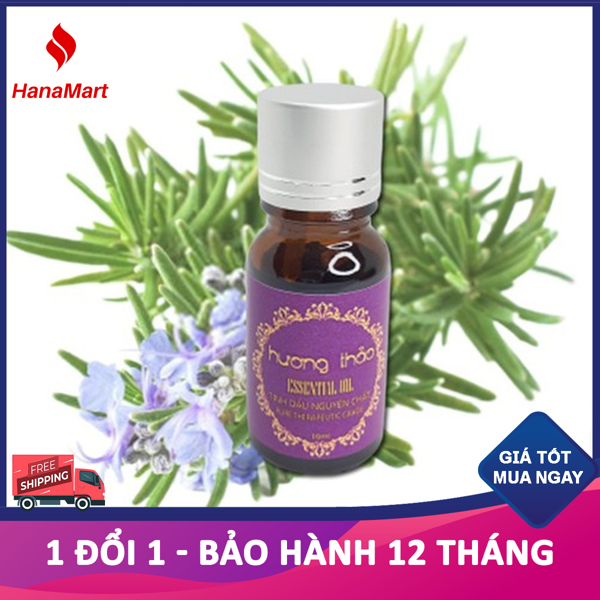 Tinh Dầu Xông Phòng Nguyên Chất Hương Thảo Chai 10ml - Khloe K - Hanamart