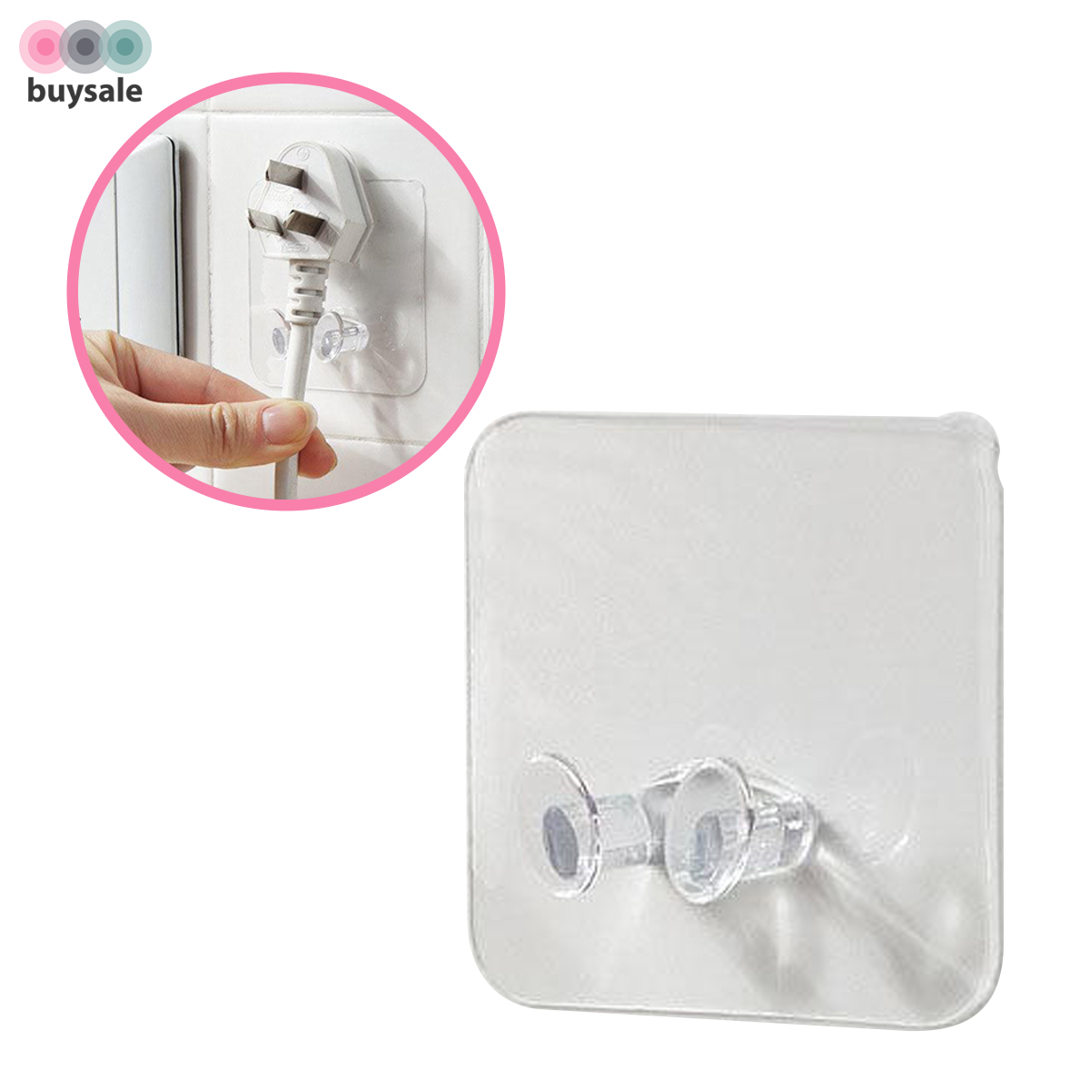 [HCM]Combo 2 miếng dán tường đa năng treo đầu dây cắm hoặc dụng cụ bếp - buysale