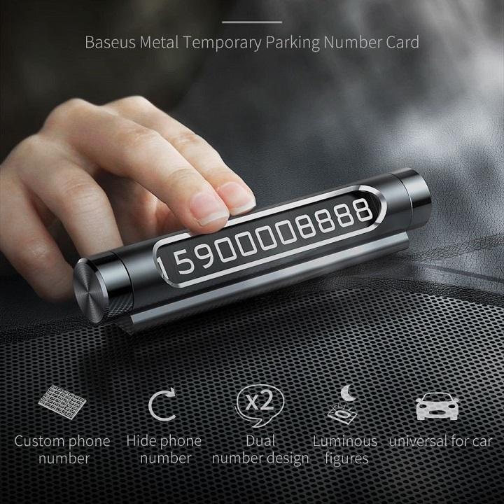 Bảng số điện thoại trên ô tô Baseus Metal Temporary Parking Number Plate
