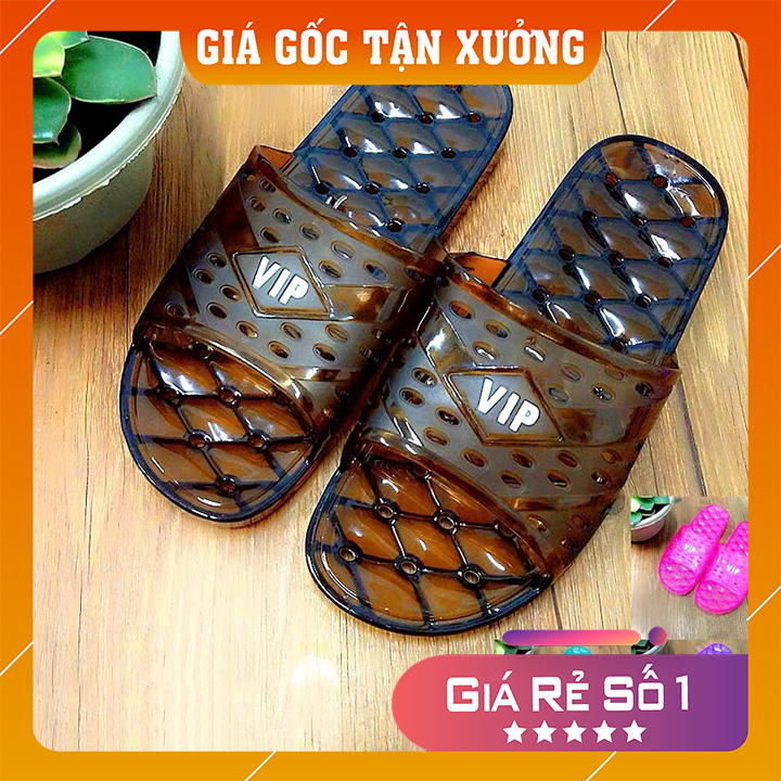 Dép nhựa lỗ VIP đi trong nhà đi nhà tắm, nhà vệ sinh - Dẻo, bền, nhẹ chân chống trượt - Đôi dép không thể thiếu cho mọi ngôi nhà [HÌNH THẬT] - Nhà Của Bạn