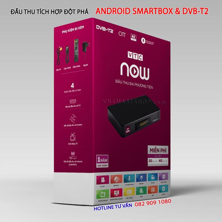 Đầu thu vtc now hybrid 01 - android tv box vtc now tích hợp truyền hình số dvb-t2 và truyền hình internet giải trí đa phương tiện