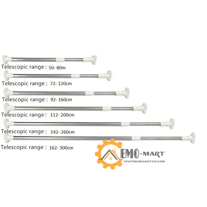 [FreeshipMAX] Thanh Treo Đa Năng Không Cần Khoan, Không Cần Bắt Vít (Kích Thước 110-200cm) - Dễ Dàng Lắp Đặt